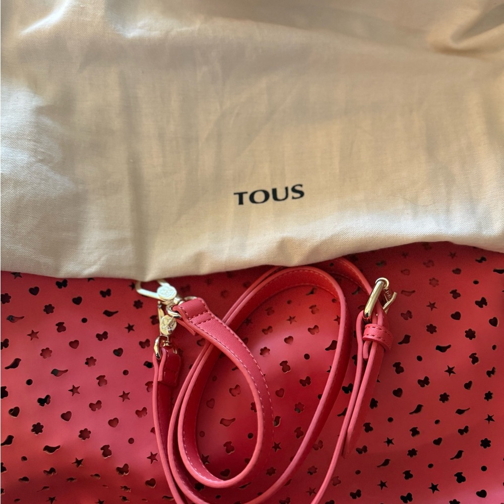 Tous Pink Perforated Shoulder Bag - Picture 6 of 8